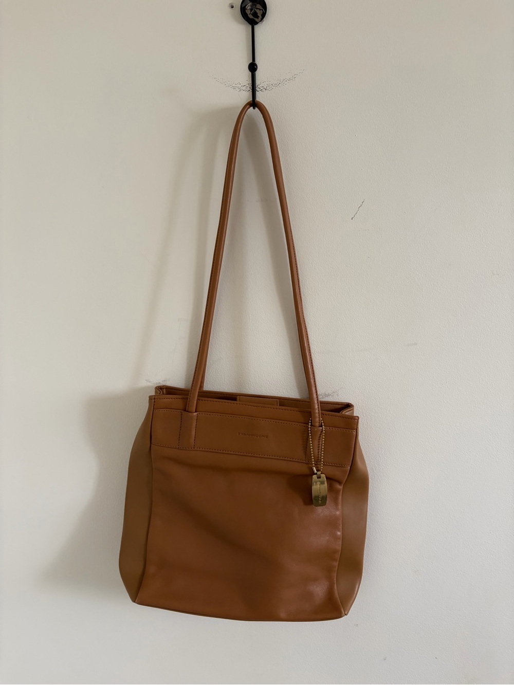 Evan Picone Tan Genuine Leather Shoulder Bag
